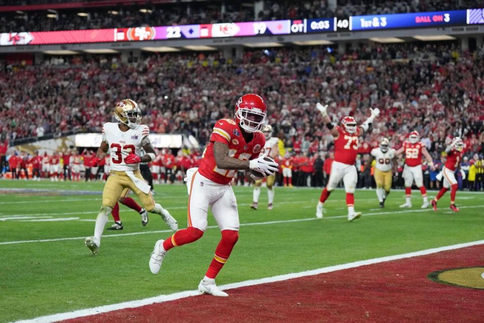 Mecole Hardman scored the winning touchdown in overtime (USA TODAY Sports via Reuters Con)