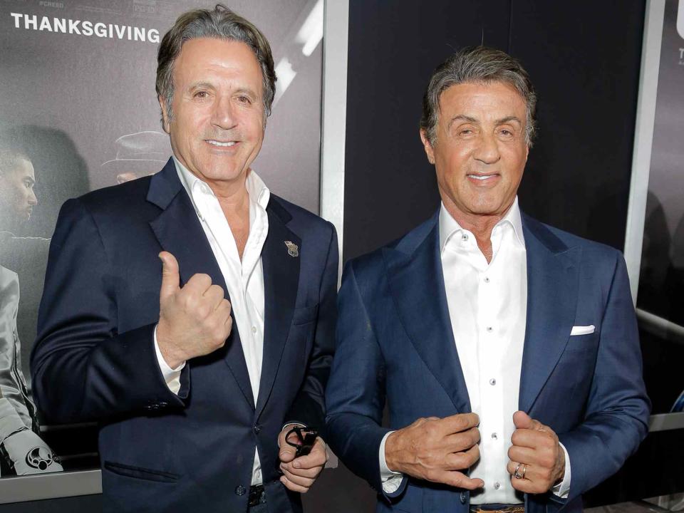 <p>Chelsea Lauren/Variety/Penske Media/Getty</p> Frank Stallone and Sylvester Stallone