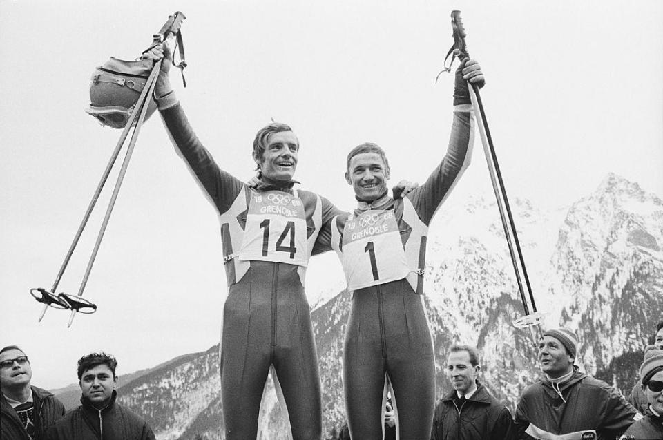 <p>French skier <a href="https://www.thejournal.ie/winter-olympics-scandals-history-1299584-Feb2014/" rel="nofollow noopener" target="_blank" data-ylk="slk:Jean-Claude Killy won triple gold in alpine skiing after a deeply controversial outcome" class="link ">Jean-Claude Killy won triple gold in alpine skiing after a deeply controversial outcome</a> in the slalom race. Fellow competitor and Austrian skier Karl Shranz claimed a mysterious man crossed his path during the race and caused him to skid to a halt. He was allowed a restart, beat Killy's time, but was later disqualified to make Killy the ultimate champion after all. </p>