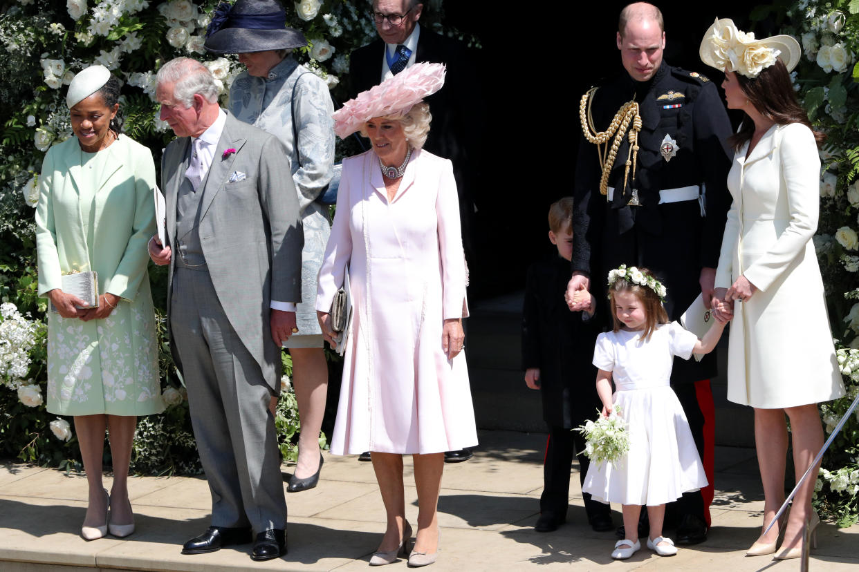 The Duchess of Cambridge turned to her go-to designer Alexander McQueen for the royal wedding [Photo: PA]