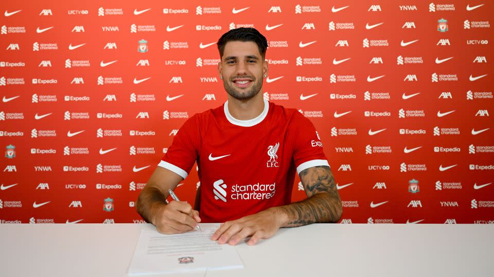 Dominik Szoboszlai becomes Liverpool's second summer signing. - Andrew Powell/Liverpool FC/Getty Images