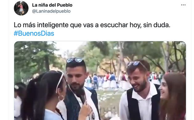 Le preguntan a un joven de Murcia si alguna vez ha hecho un trío y su respuesta no deja de sumar 'me gusta'. (Photo: TWITTER: LA NIÑA DEL PUEBLO)