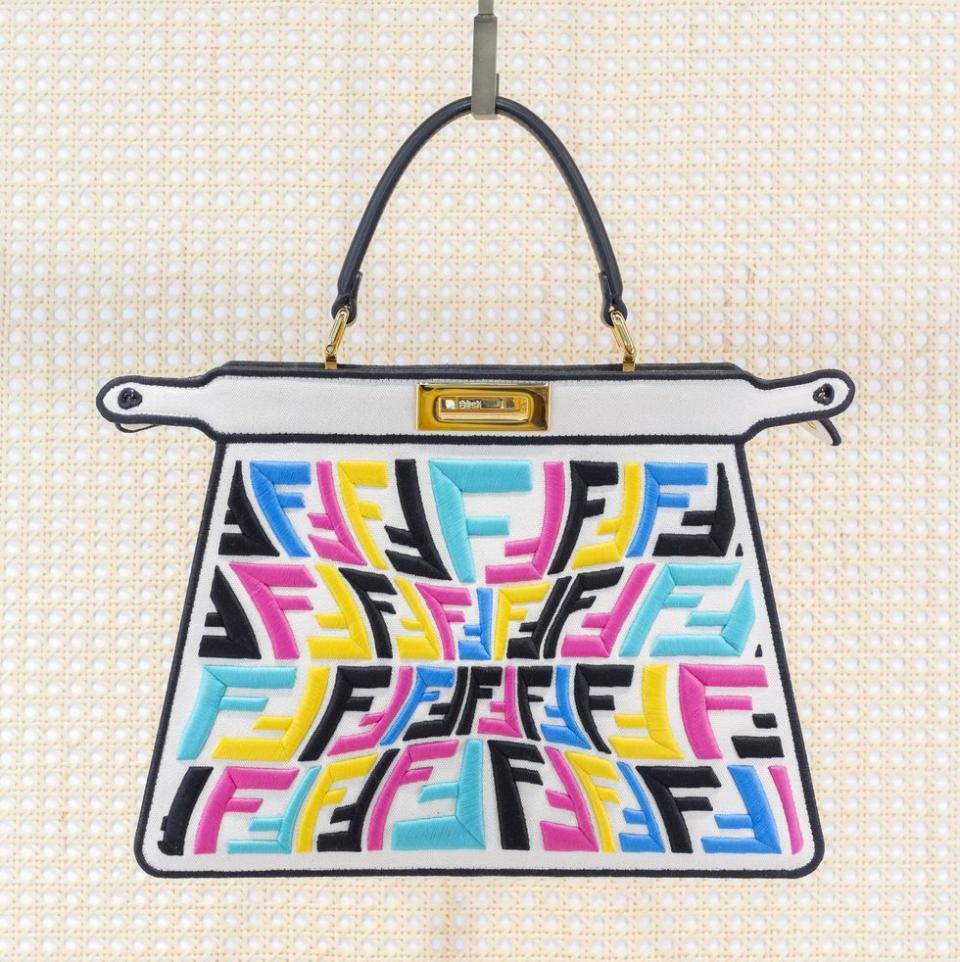 <p>Sarah Coleman has taken creative control of the Miami Design District Fendi store and designed an array of limited edition unique pieces that mix prints and pattern synonymous to the Italian brand. Pick up a speciality peek-a-boo for the artist in your life.</p><p>Fendi bag, price upon request, <a href="https://www.fendi.com/us/" rel="nofollow noopener" target="_blank" data-ylk="slk:fendi.com;elm:context_link;itc:0;sec:content-canvas" class="link ">fendi.com</a>.</p>