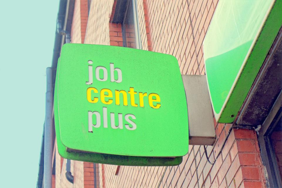 jobcentre plus sign Glasgow, Scotland, UK