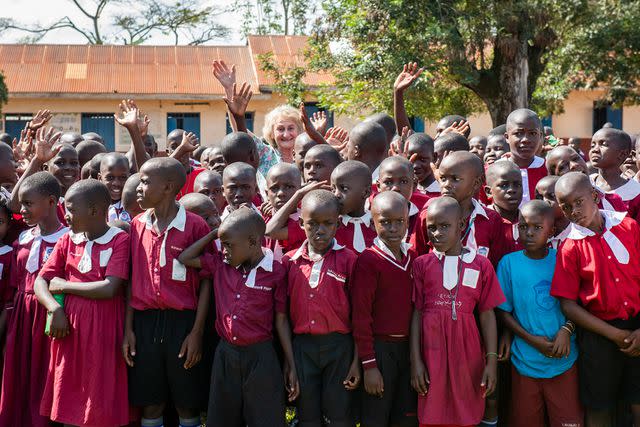 <p>Sue Macpherson</p> Claire van Straubenzee during her farewell at Bupadhengo Primary School in Uganda, in March 2024