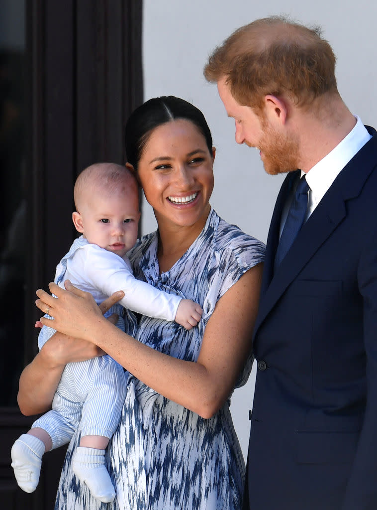 The Duke and Duchess of Sussex and their son, Archie in September last year in South Africa. (Getty Images)