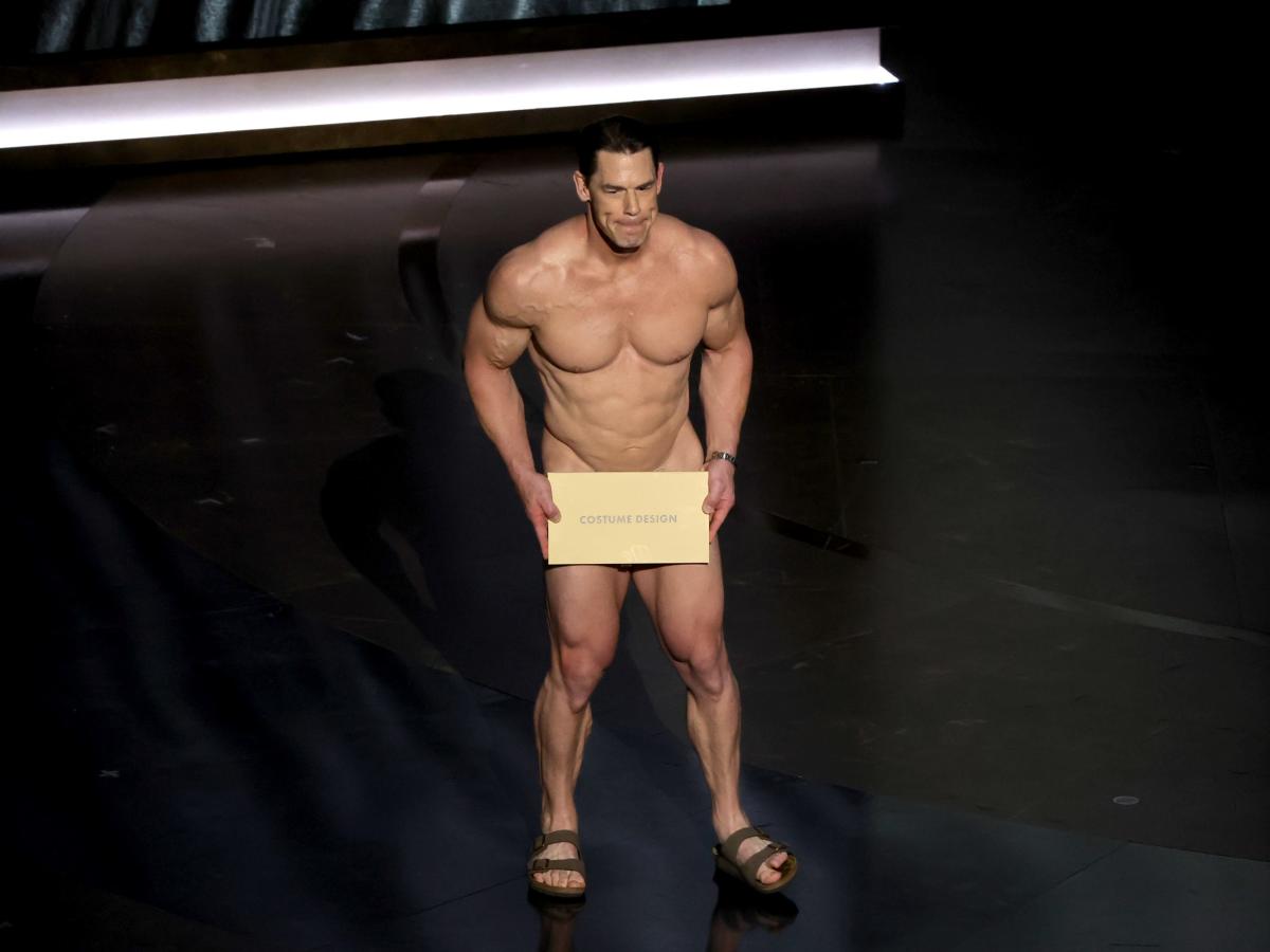 Turns out John Cena wasn't fully nude when presenting an award at the