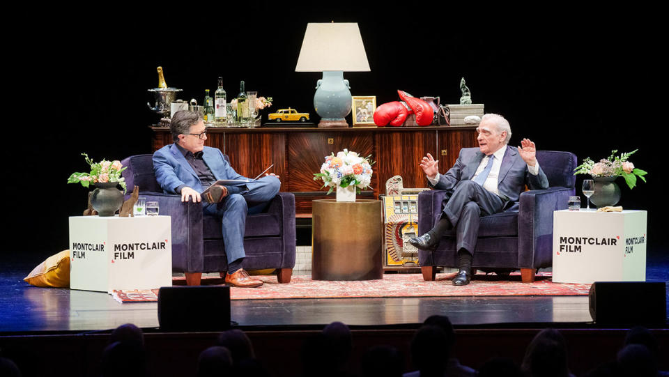 Martin Scorsese sits down for a Tribute conversation with Stephen Colbert on Friday, October 27 at Newark's New Jersey Performing Arts Center NJPAC as part of the 2023 Montclair Film Festival