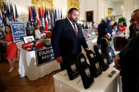 <p>Items are displayed during a “Made in America,” product showcase featuring items created in each of the U.S. 50 states, Monday, July 17, 2017, in the East Room of the White House in Washington. (AP Photo/Alex Brandon) </p>
