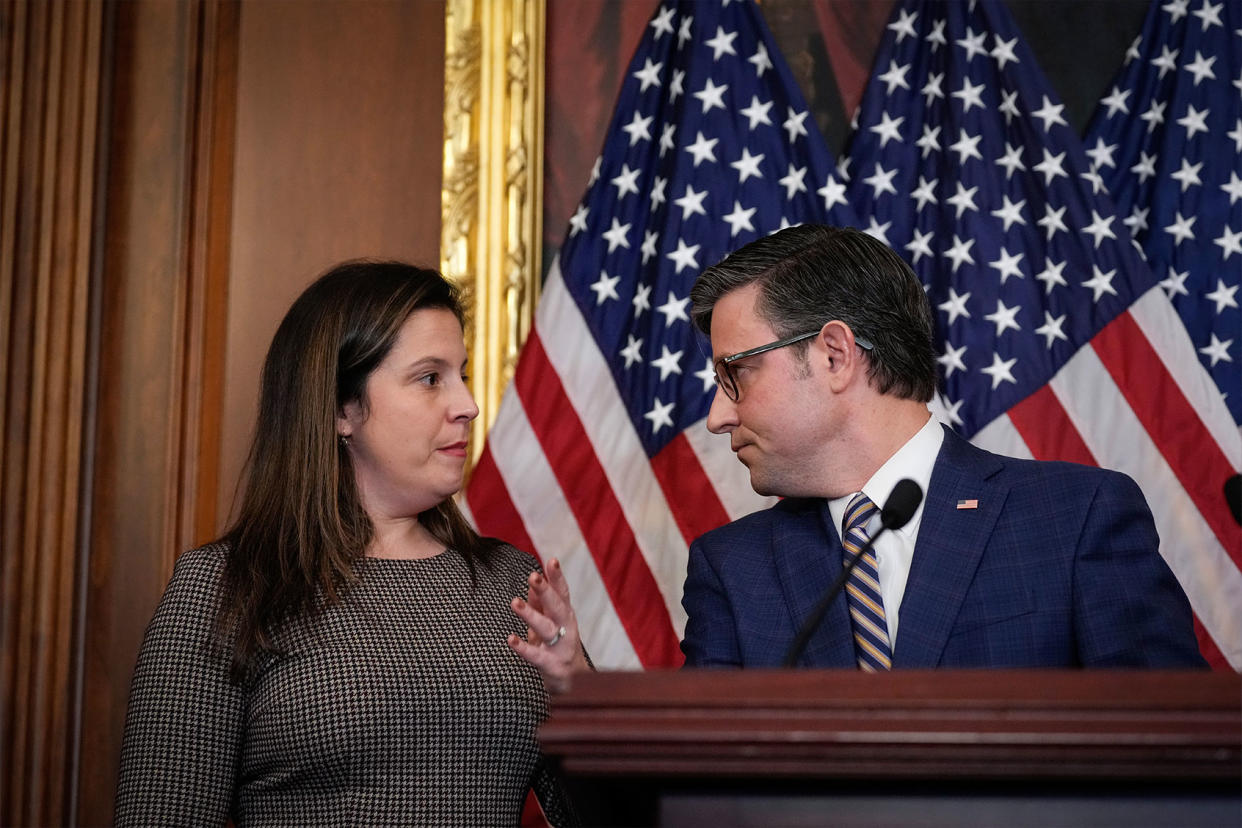 Mike Johnson; Elise Stefanik Drew Angerer/Getty Images