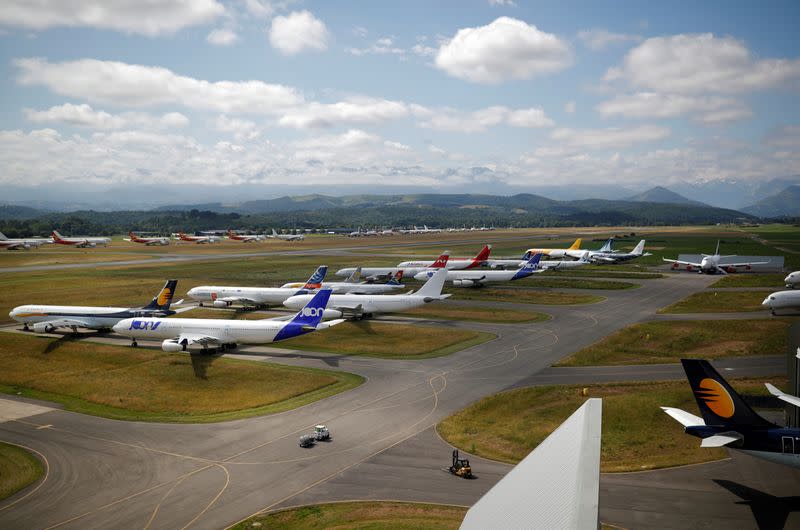 Grounded jetliners stored at Tarmac Aerosave in Tarbes