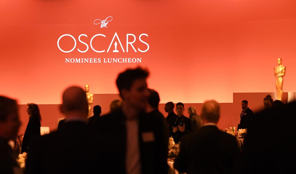 Guests mingle during the 2020 Oscars Nominees Luncheon at the Dolby theatre in Hollywood on January 27, 2020. (Photo by Robyn BECK / AFP) (Photo by ROBYN BECK/AFP via Getty Images)