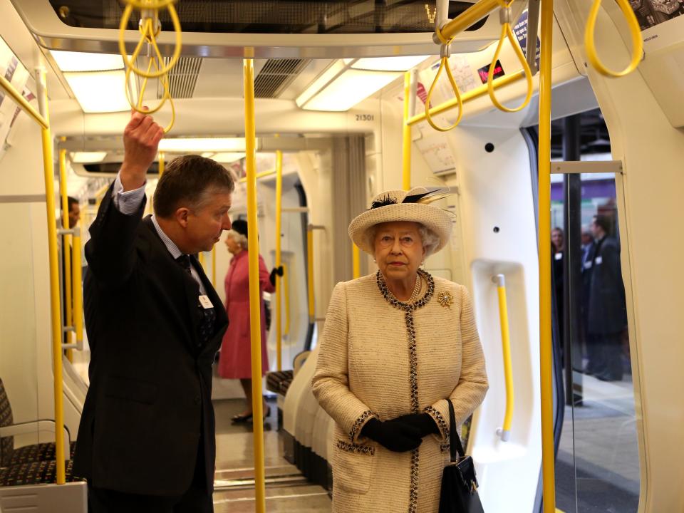 Queen Elizabeth on the tube in 2013.