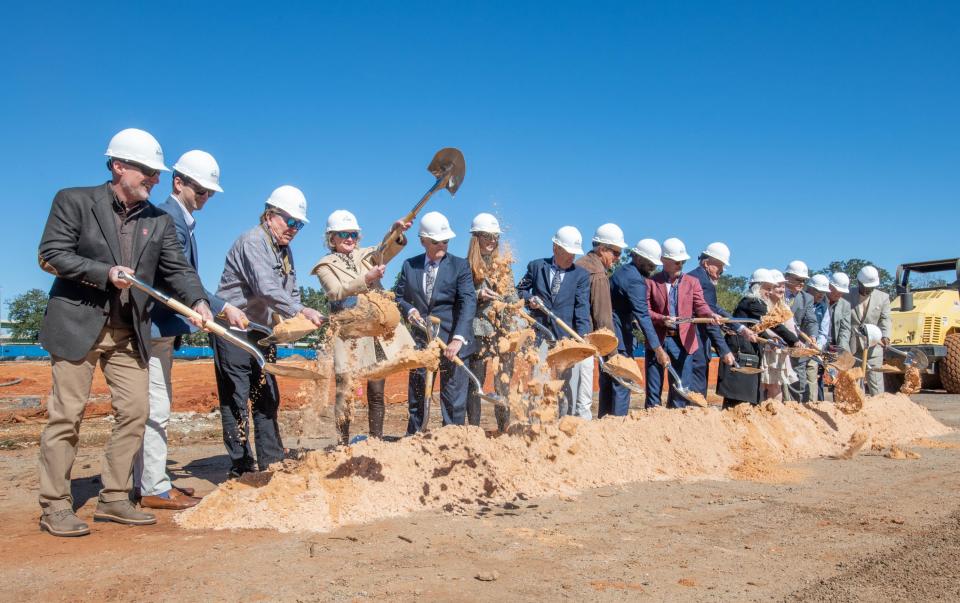 A groundbreaking ceremony for IHMC’s new multimillion dollar research facility at the corner of Garden and Alcaniz streets in downtown Pensacola on Friday, Feb. 3, 2023.