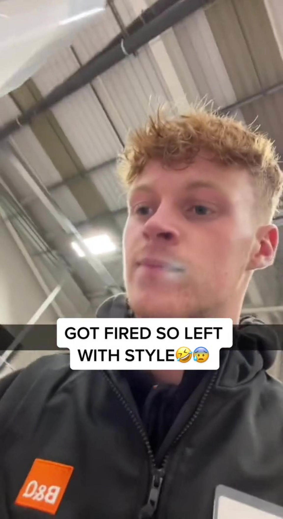 PIC FROM Kennedy News and Media (PICTURED: SACKED B&Q WIORKER ADAM POWIS, 18, TELLING COLLEAGUES THEY'RE 'C**S' AND DECLARING 'F**K EVERYONE' ON THE TANNOY WHILE CUSTOMERS SHOP )  A sacked B&Q worker has been banned from EVERY STORE in the UK - after branding his colleagues 'c**ts' and declaring 'f**k everyone' in an explosive final customer announcement. Adam Powis filmed himself as he broadcast his foul-mouthed farewell across the hardware giant's branch in Weston-super-Mare, North Somerset, on November 11. A viral video shot by the 18-year-old shows him calmly declaring 'this is a customer announcement. I just got sacked and B&Q are c**ts. F**k everyone. Have a nice day'. DISCLAIMER: While Kennedy News and Media uses its best endeavours to establish the copyright and authenticity of all pictures supplied, it accepts no liability for any damage, loss or legal action caused by the use of images supplied and the publication of images is solely at your discretion. SEE KENNEDY NEWS COPY - 0161 697 4266  
