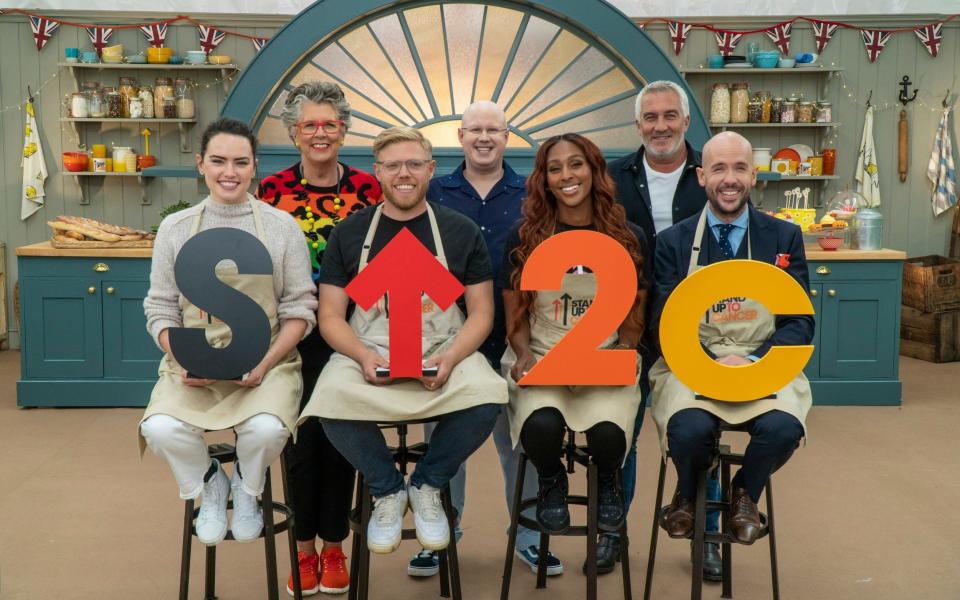 Daisy Ridley, Prue Leith, Rob Beckett, Matt Lucas, Alexandra Burke, Paul Hollywood and Tom Allen - Channel 4