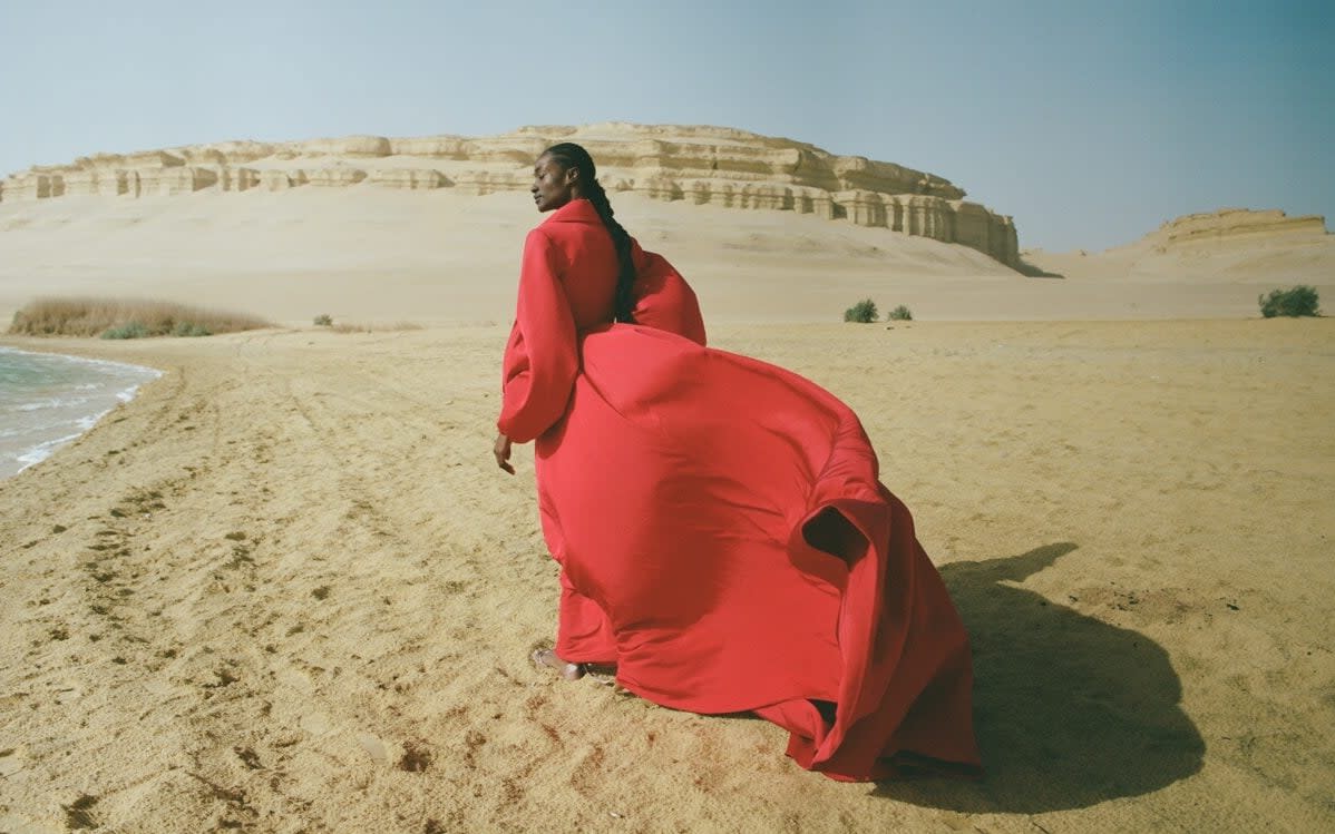 The lady in red - Silk faille dress, £11,750, Ong-Oaj Pairam. Satin and leather sandals, £275, Gia Couture. - Timo Kerber Stylist: Tona Stell