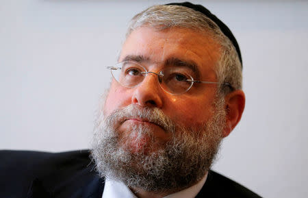 President of the Conference of European Rabbis Pinchas Goldschmidt talks during an interview with Reuters in Vienna, Austria, May 31, 2016. REUTERS/Heinz-Peter Bader