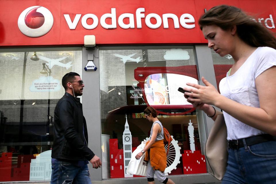 Telecoms giants Vodafone and Three have agreed a deal to merge their UK businesses, creating a £15 billion behemoth that will be the country’s biggest mobile network operator (AFP via Getty Image)