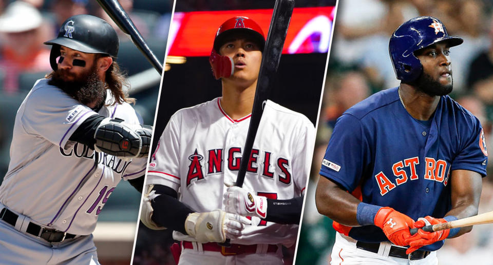 Charlie Blackmon, Shohei Ohtani, and Yordan Alvarez