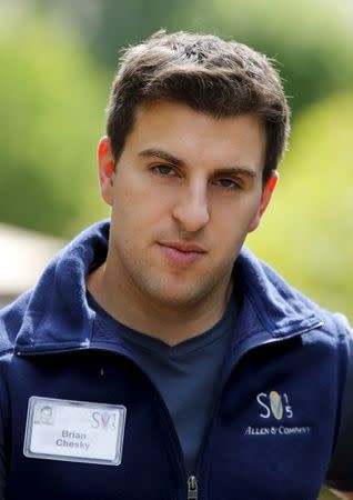 Brian Chesky, cofounder and the CEO of Airbnb attends that first day of the annual Allen and Co. media conference Sun Valley, Idaho, U.S. on July 8, 2015. REUTERS/Mike Blake/File Photo