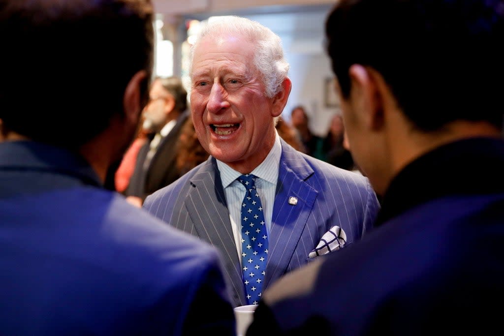 Prince Charles spoke to engineers from the private firm Astroscale which is pioneering new technology to capture defunct satellites with the aim of removing or repairing them  (PA Wire)