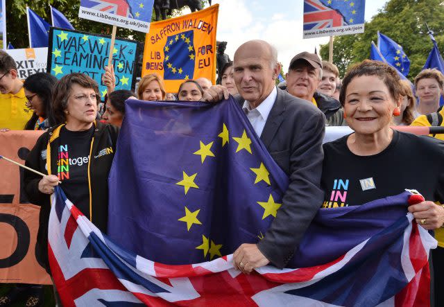 Sir Vince joins an anti-Brexit protest. (John Stillwell/PA)