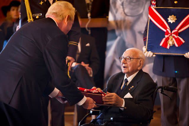 <p>Matej Divizna/Getty</p> Nicholas Winton in 2014