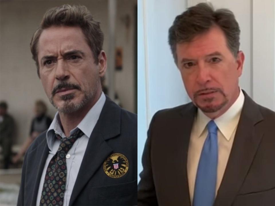 robert downey jr endgame stephen colbert tony stark