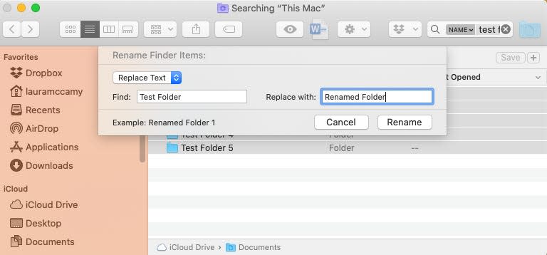 How to rename a folder on Mac