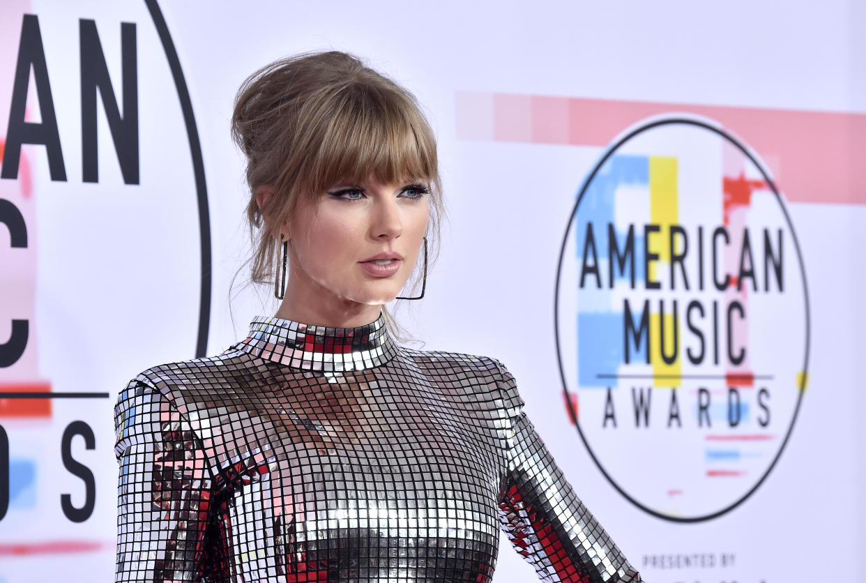 Taylor Swift attends the 2018 American Music Awards on Oct. 9, 2018, in Los Angeles. (Photo: Frazer Harrison/Getty Images)