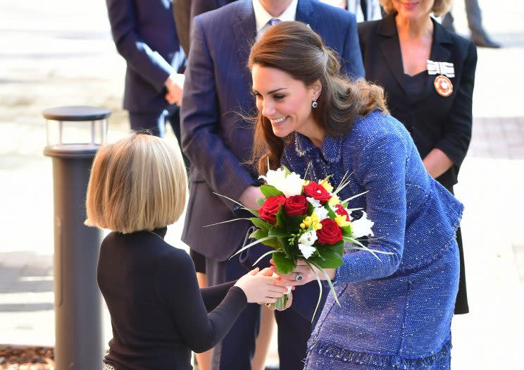 <i>The Duchess of Cambridge visited a children’s hospital this morning [Photo: PA]</i>