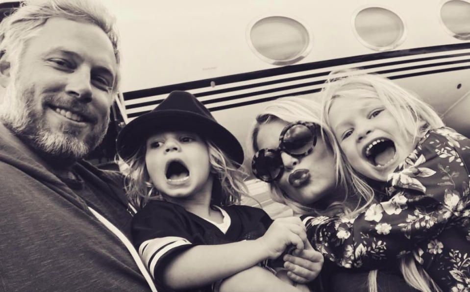 Jessica Simpson and family jet-setting in October