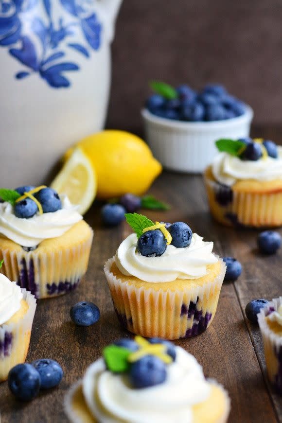 lemon desserts blueberry lemon cupcakes