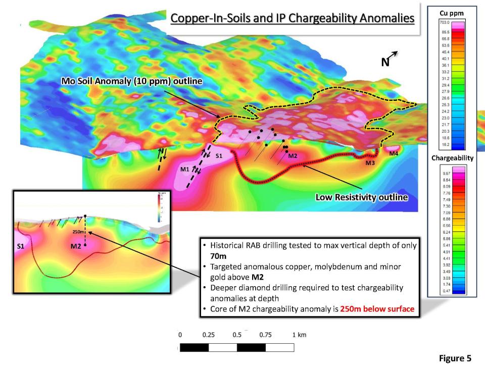 Figure 5 - Bridget IP Chargeability + Copper