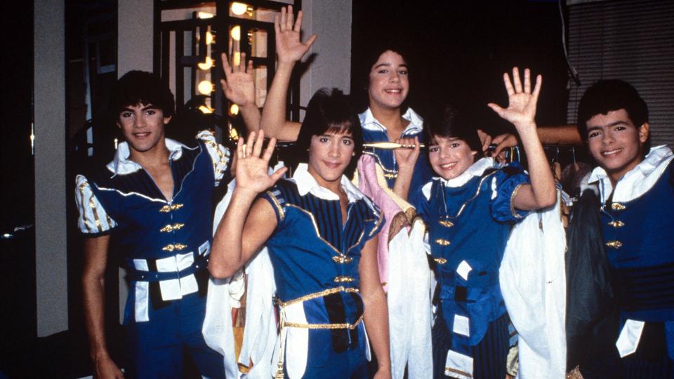 Mandatory Credit: Photo by Globe Photos/Shutterstock (111621a)MenudoMenudo backstage preparing for a show, New York, America - 1984.