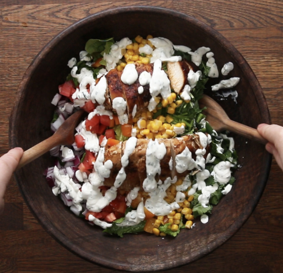 This loaded bowl is the perfect way to eat the rainbow and, well, enjoy it.Recipe: Rainbow Grilled Chicken Salad