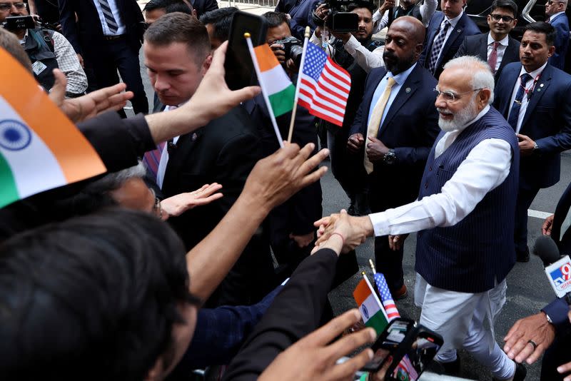 Indian Prime Minister Narendra Modi arrives in New York