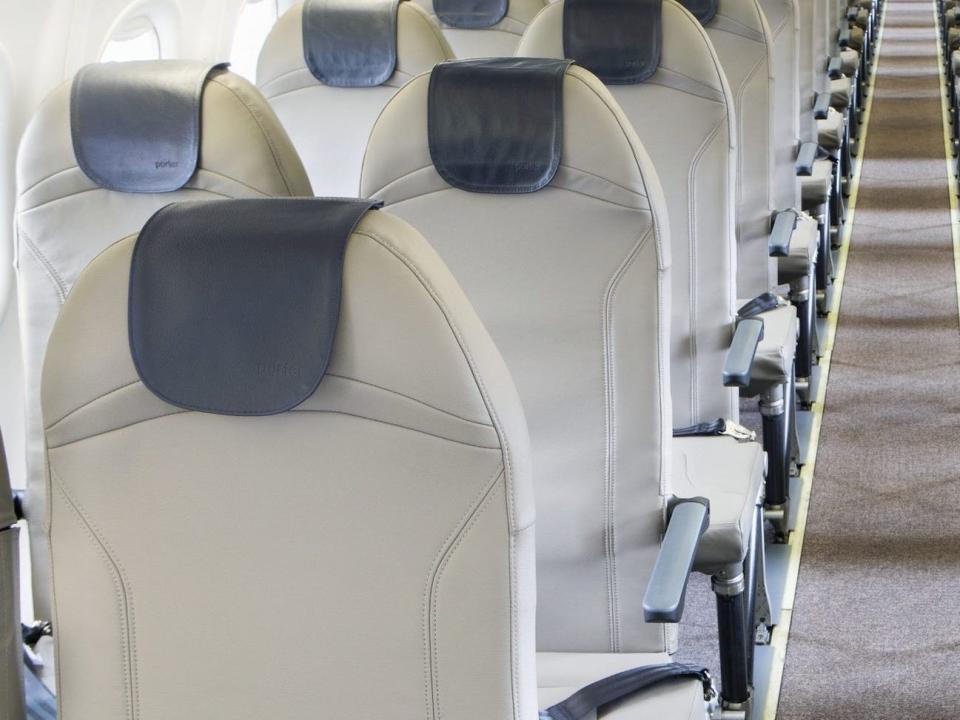 Porter Airlines Dash 8 interior.