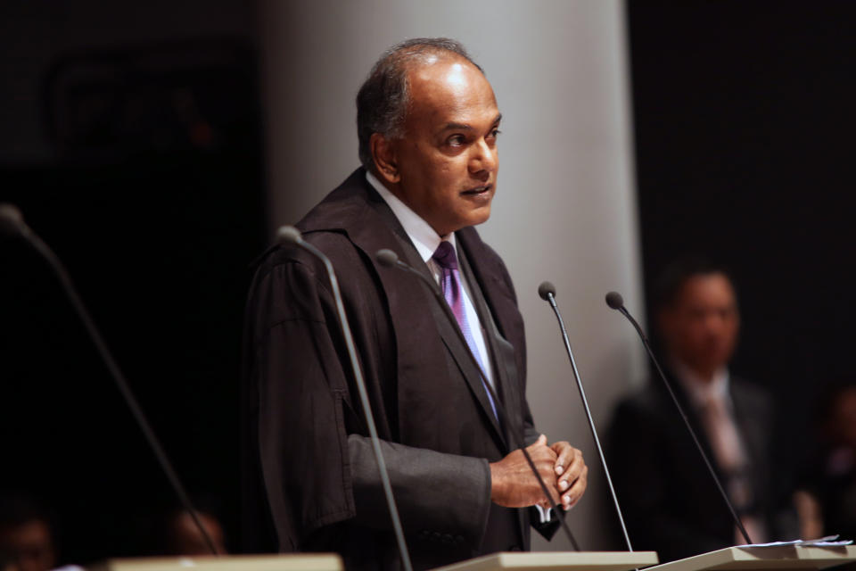 File photo of Law and Home Affairs Minister K Shanmugam. (Yahoo News Singapore/Dhany Osman)