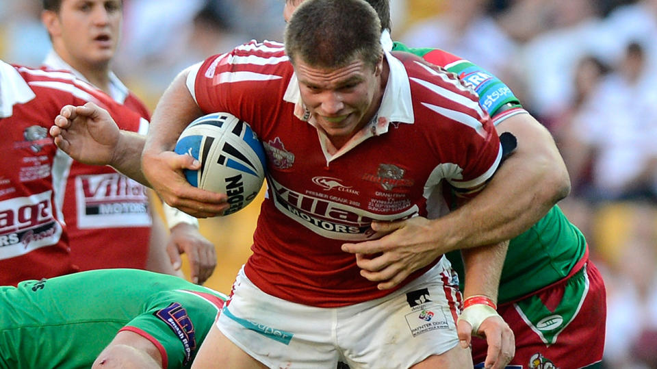 James Ackerman during the Intrust Super Cup Grand Final match between the Wynnum Manly Seagulls and the Redcliffe Dolphins in 2012. (Photo by Bradley Kanaris/Getty Images)