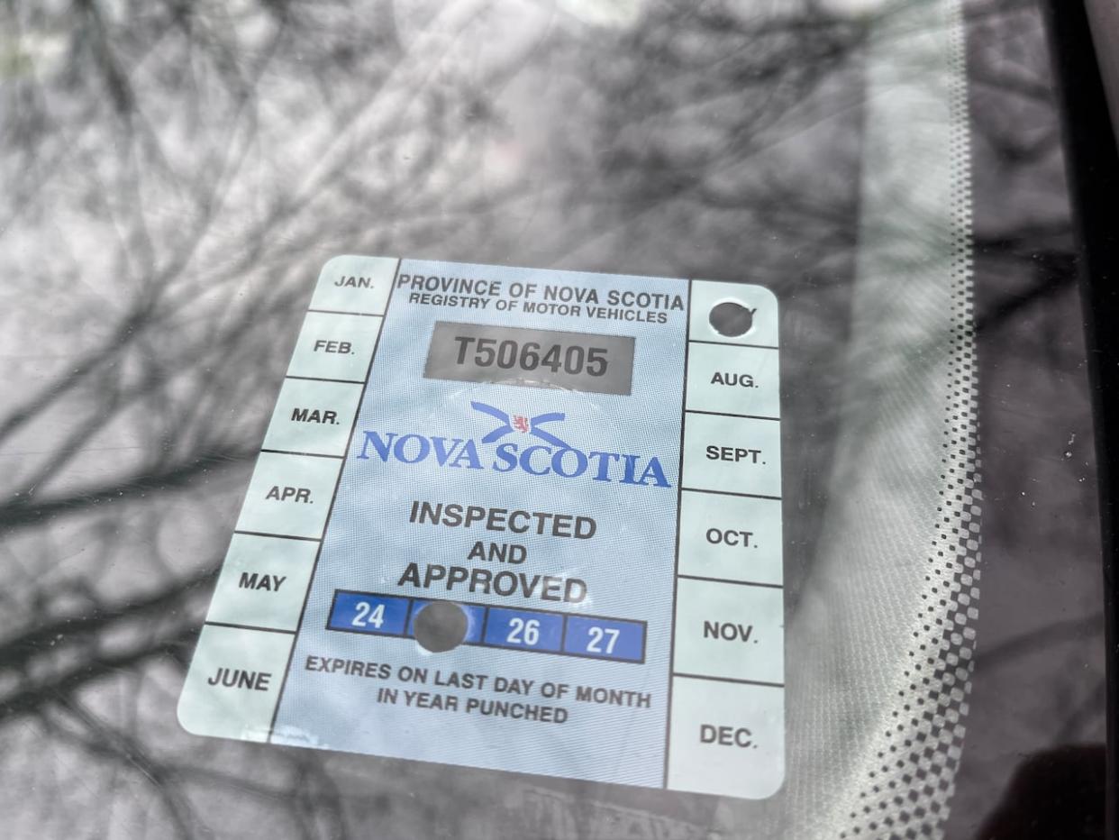 In Nova Scotia, MVIs are required to be renewed every two years, although a new vehicle purchased in the province from a licensed dealer comes with a sticker that's good for three years. (Michael Gorman/CBC - image credit)