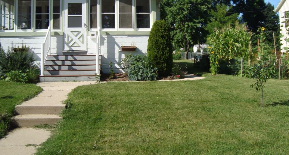 Before: Plenty of lawn but little in the way of bees was found in the yard of Ben and Marian French in West Allis just a few years ago.