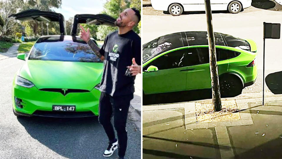 Nick Kyrgios, pictured here with his car.