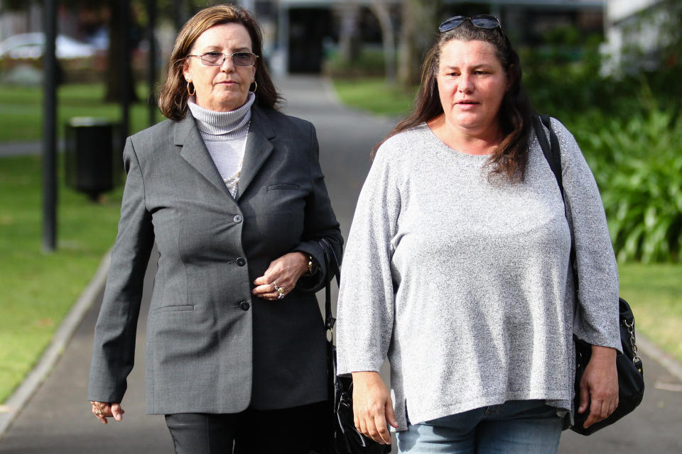 Margaret Dodd, pictured with her sister Toni Dodd leaving the Supreme Court trial of her daughter's accused killer Francis Wark in October, 2017. Source: AAP