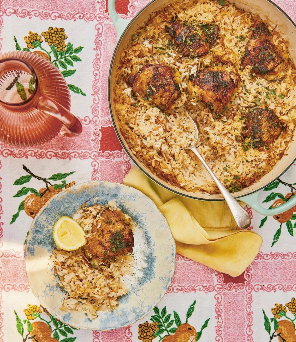 One-pot chicken thighs and rice recipe