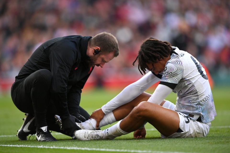 Trent Alexander-Arnold of Liverpool receives treatment (Getty Images)