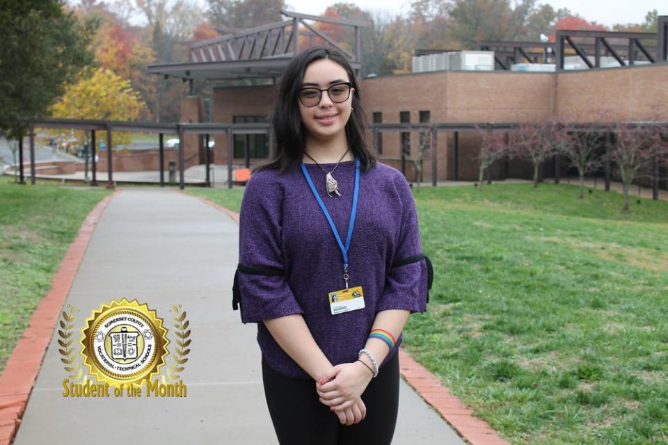 Alessandra Azcona, the November 2022 Student of the Month at Somerset County Vocational & Technical High School.