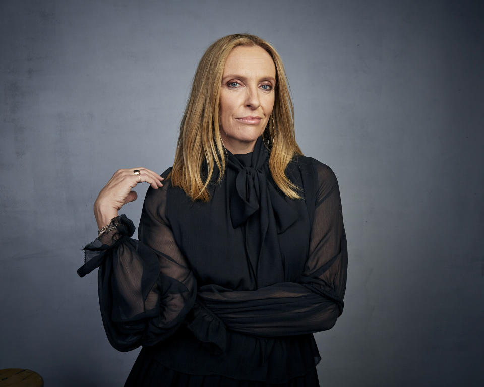 FILE - Toni Collette poses for a portrait to promote the film "Dream Horse" at the Music Lodge during the Sundance Film Festival on Saturday, Jan. 25, 2020, in Park City, Utah. Collette turns 50 on Nov. 1. (Photo by Taylor Jewell/Invision/AP, File)