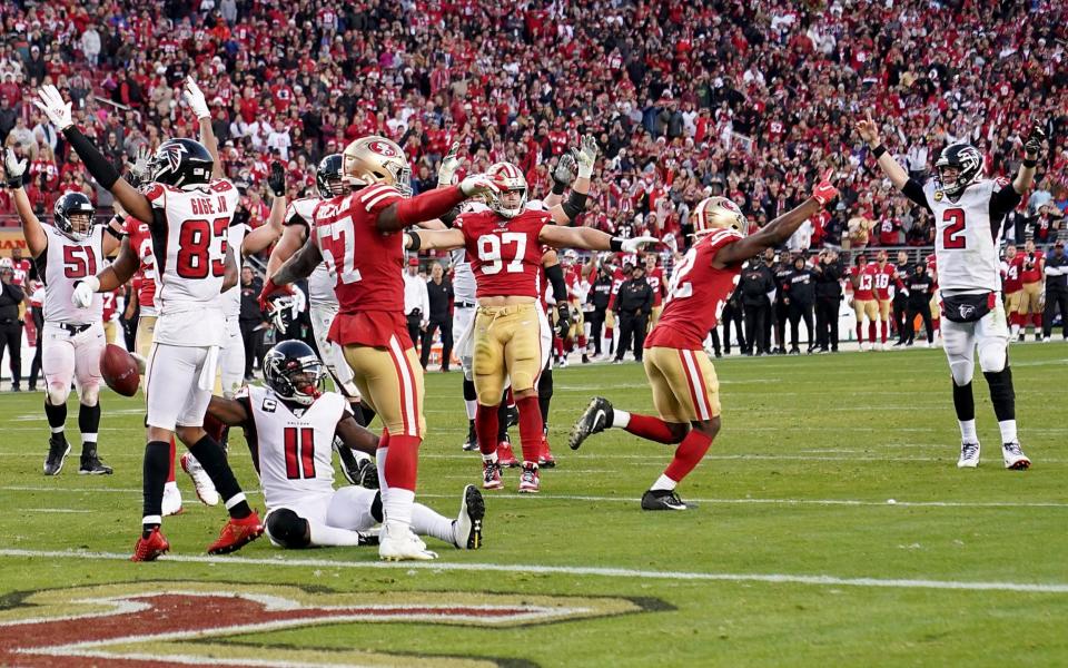 Julio Jones' late touchdown sees the Falcons upset the 49ers - Getty Images North America